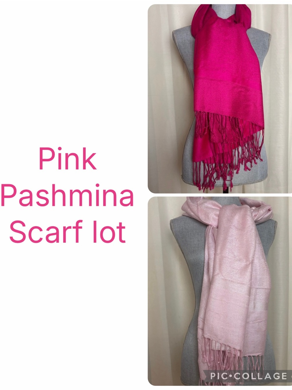 Pink pashmina scarf lot